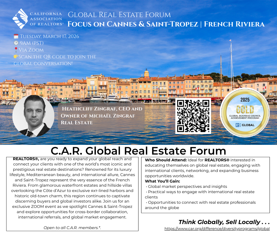 Flyer: Global Real Estate Forum, Focus on Cannes & Saint-Tropez  French Riviera